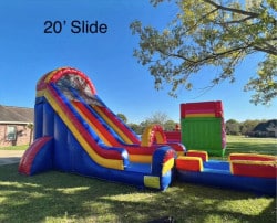 20 Ft Single Lane Water Slide with Pool
